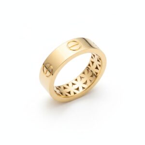 14K Gold Screw‑Motif Ring – Cartier Style (5.6 mm)