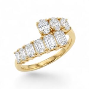 טבעת זהב 14K משובצת יהלומי מעבדה (1.70ct DE/VVS)