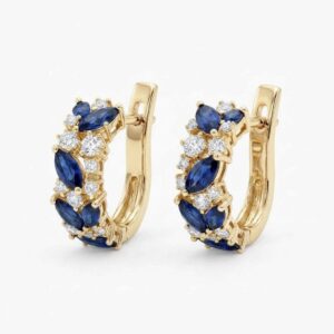 14K Gold Hoop Earrings with Diamonds (0.50ct F/VS)