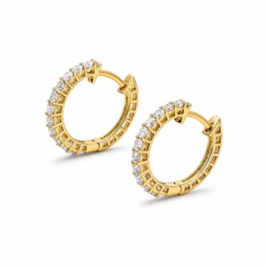 14K Gold Diamond Hoop Earrings (0.75ct F–G VS1)