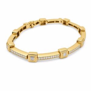 18K Gold Diamond Bracelet with Large & Small Stones (3.60ct G/SI–VS)