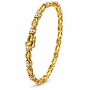 14K Gold Diamond Oval‑Link Bracelet (1.30ct G/VS)d