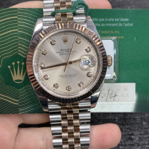 Rolex Datejust 41 Rolesor Everose Fluted / Oyster / Sundust Diamond 126331-0007