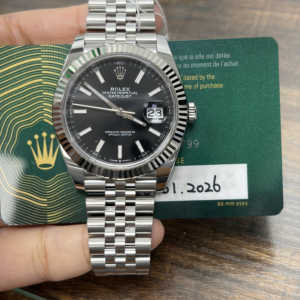Rolex Datejust 41 Stainless Steel Fluted / Jubilee / Black 126334-0018