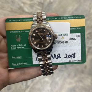 Rolex Lady-Datejust 28 Rolesor Rose Fluted / Jubilee / Chocolate Diamond 279171-0011