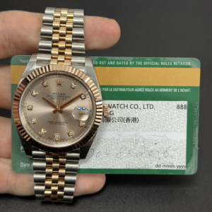 Rolex Datejust 41 Rolesor Everose Fluted / Oyster / Sundust Diamond 126331-0007
