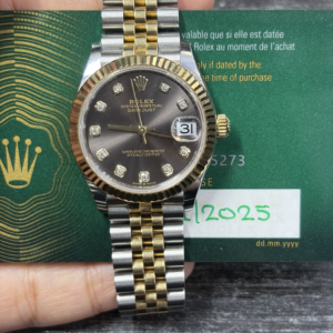 Rolex Datejust 31 Stainless Steel / Yellow Gold / Fluted / Grey - Diamond / Jubilee 278273-0022