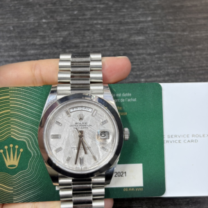 Rolex Day-Date 40 Platinum / Meteorite Baguette 228206-0036