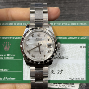 Rolex Rolex Datejust 31 Pink Roman Dial Dome Set With Diamonds Bezel Jubilee Ladies Watch 178344