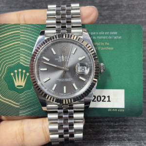 Rolex Datejust 41 Stainless Steel Fluted / Jubilee / Dark Rhodium 126334-0014