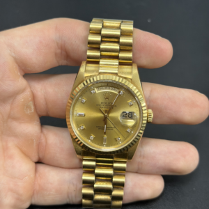 Rolex Day-Date 36 / Yellow Gold / Fluted / White Index / President 18238