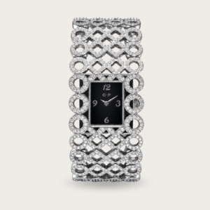 GP Women’s Luxury Crystal Bracelet Watch – Black Dial & Stainless Steel Case