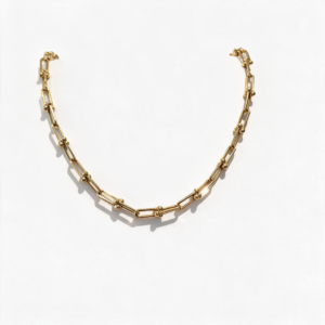 14K Gold Heritage Link Necklace – Tiffany Inspired Design