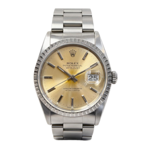 Rolex Oyster Perpetual Datejust 16220 – פלדת אל-חלד עם לוח שעון בגוון שמפניה