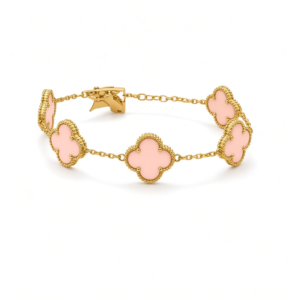 14K Gold Van Cleef Style Bracelet in Pink
