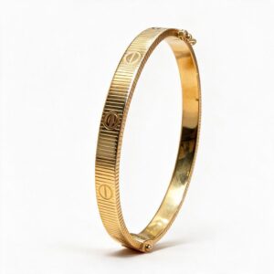 Elegant 14k Gold Cartier Style Bracelet with Lock