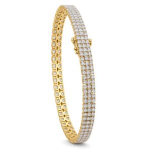 14K Gold Multi-Row Block Link Tennis Bracelet